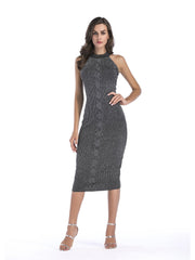 Vestido de punto sin mangas de longitud media