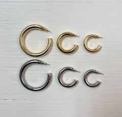 Klobige Silber Creolen klein