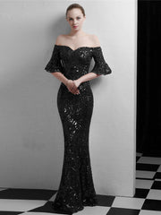 Vestido de noche de fiesta largo y ajustado estilo cortesano