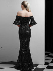 Vestido de noche de fiesta largo y ajustado estilo cortesano