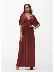 Vestido largo con cuello en V