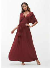 Vestido largo con cuello en V