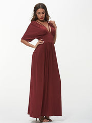 Vestido largo con cuello en V