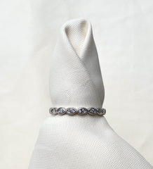 Anillo de cristal apilado en plata