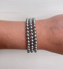 Metallic Stackables - Silber 6mm