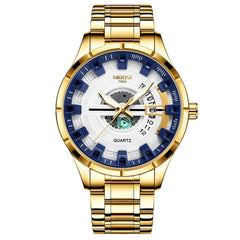 Men Wrist Watch Solid Stainless Steel Strap Quartz Waterproof Wristwatch