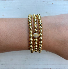 Metallic Stackables - Pavé-Fassung Gold 6mm