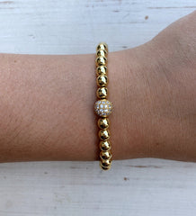 Metallic Stackables - Pavé-Fassung Gold 6mm