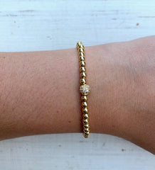 Metallic Stackables - Pavé-Fassung Gold 4mm