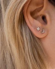 Pendientes Luna Plata