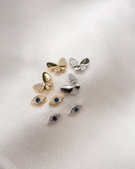 Pendientes de oro con forma de ojo malvado