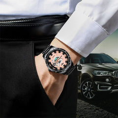 Men Wrist Watch Solid Stainless Steel Strap Quartz Waterproof Wristwatch