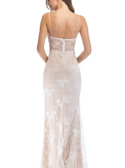 Vestido halter de encaje sin espalda