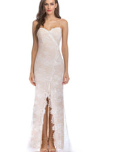 Vestido halter de encaje sin espalda