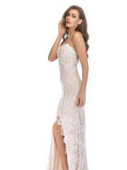 Vestido halter de encaje sin espalda