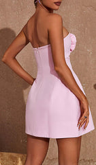 Trägerloses Minikleid mit Cut-outs