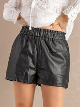 Ledershorts mit hoher Taille