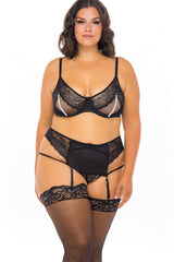 BH-Set mit Spitze und Perlen