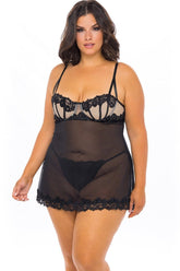 Babydoll-Set mit Spitze