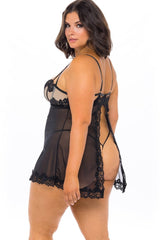 Conjunto de babydoll con encaje