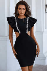 Vestido mini de vendaje con mangas de mariposa Azalea