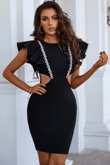 Vestido mini de vendaje con mangas de mariposa Azalea