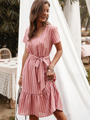 Gestreiftes langes Kleid