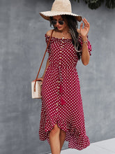 Pure color white spotted dress