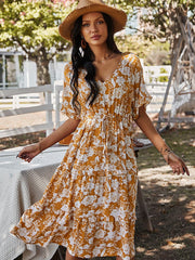 Vestido estampado de color liso