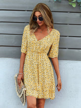 Solid color floral dress