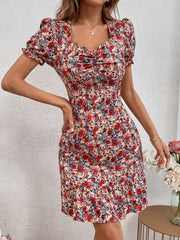 Falda con volantes de cintura alta