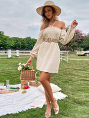 Suspender Long Sleeve Dress