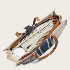 Bolso vintage para portátil de lino y algodón