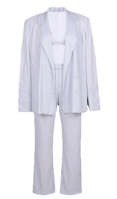 Glitzernder Blazer, dreiteiliges Set