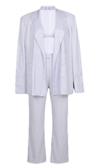 Glitzernder Blazer, dreiteiliges Set