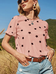 Casual Short Sleeve Solid Color Loose T-Shirt