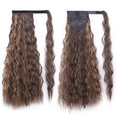 Mais heißer Klettverschluss langes lockiges Haar explosives Stück Pferdeschwanz Perücke Stück