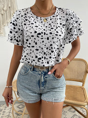 Casual Loose Print Polka Dot Pullover T-Shirt