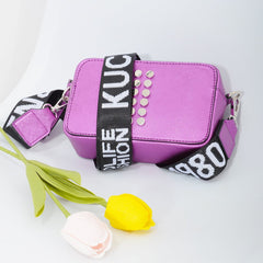 Retro letters wide shoulder strap  handbags