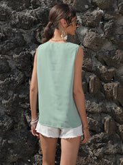 Chaleco sin mangas de color liso tipo jersey