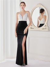 long suspender evening dress