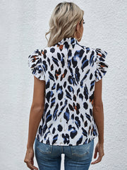 Lace-Up Printed Fungus Blouse