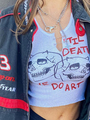 Camiseta sin mangas con estampado de calavera