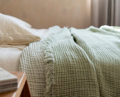 Light Weight Cotton Blanket - Green