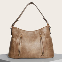 Retro-Einkaufstasche mit Doppelreißverschluss und Quaste