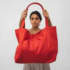 Women's large bag with pocket  retro oil wax leather tote bag