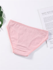 4Pack Rib Lace Trim Panty Set