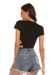 Mono ajustado acanalado con camiseta de manga corta