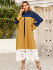 Spitzennähte Temperament Pendeln Farbkontrastkleid