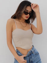 Top de tubo con espalda estrecha y tirantes de color liso